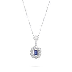 2,15 Karat Pırlantalı Safir Kolye - 1